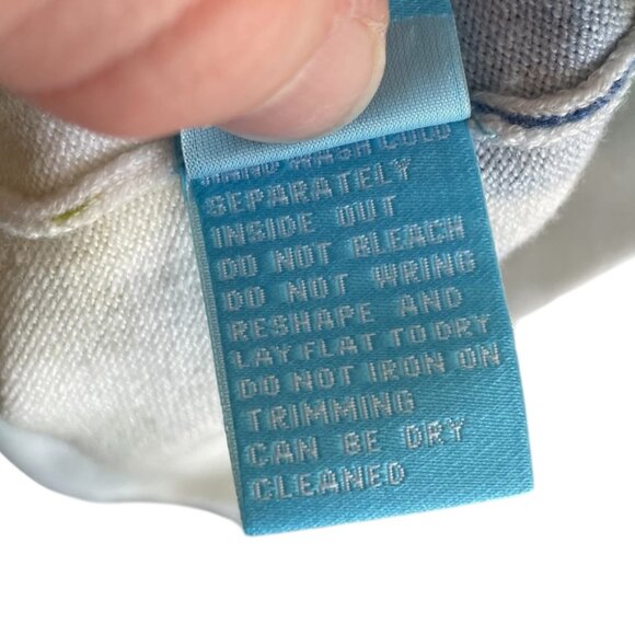 J McLaughlin V Neck Henley Pullover Sweater XL Blue Green White Geometric Print - Picture 5 of 5